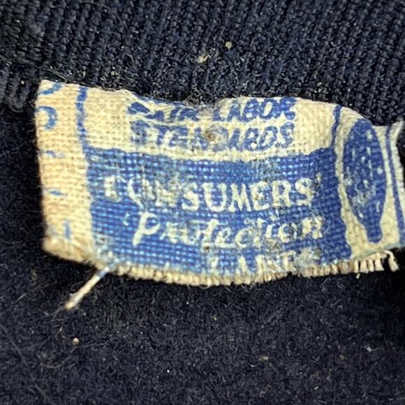 Vintage 40s Haverhill Bradford Corp Navy Bent Brim Wool Derby Hat Bow Round Top - Picture 4 of 11